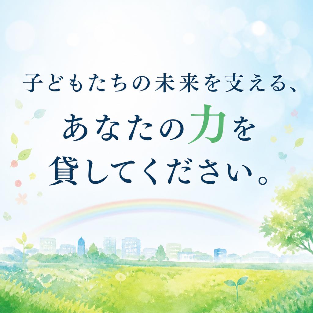 子どもたちの未来を支える、あなたの力を貸してください。