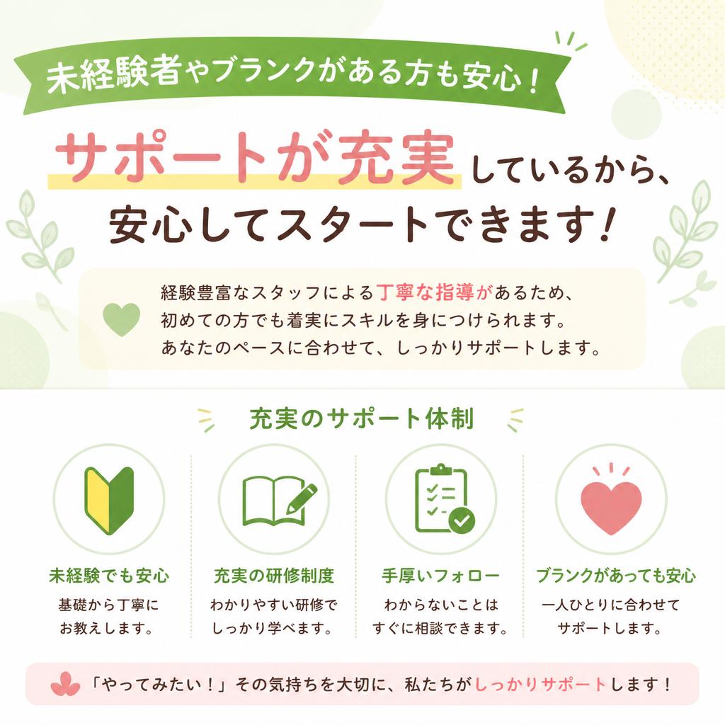 未経験歓迎のサポート体制