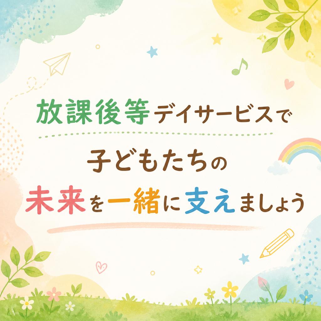 放課後等デイサービスで子どもたちの未来を一緒に支えましょう
