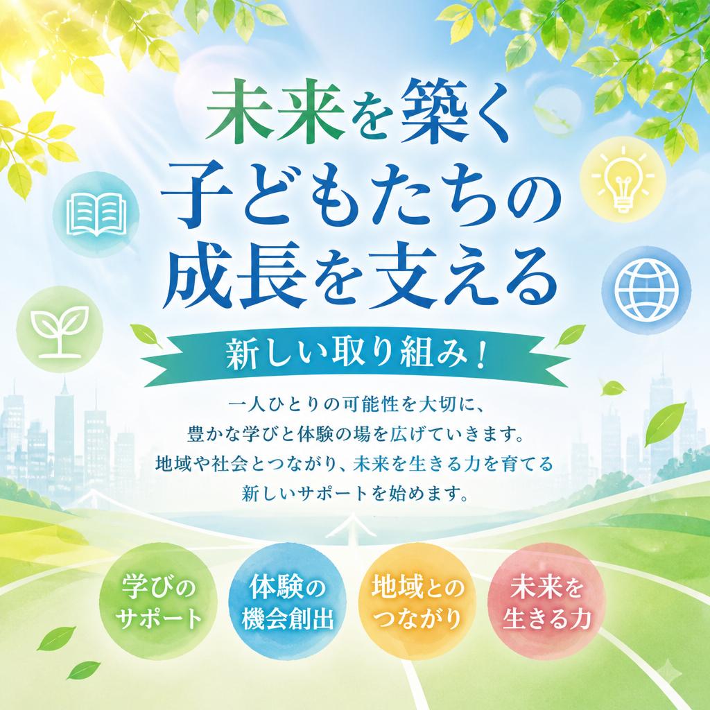 未来を築く子どもたちの成長を支える新しい取り組み！
