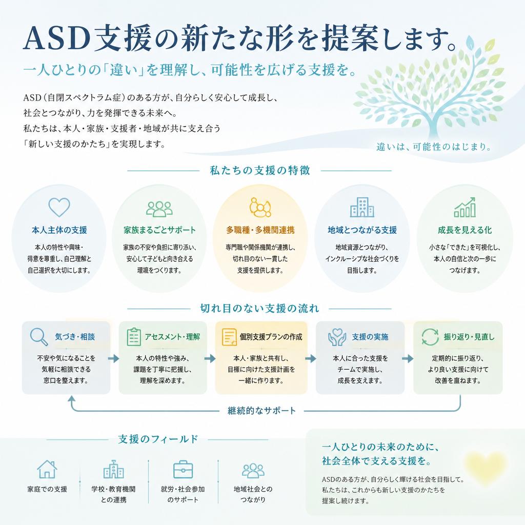 ASD支援の新たな形を提案します。