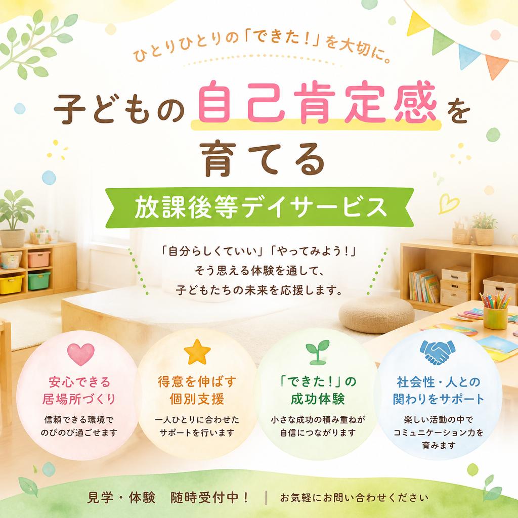子どもの自己肯定感を育てる放課後等デイサービス
