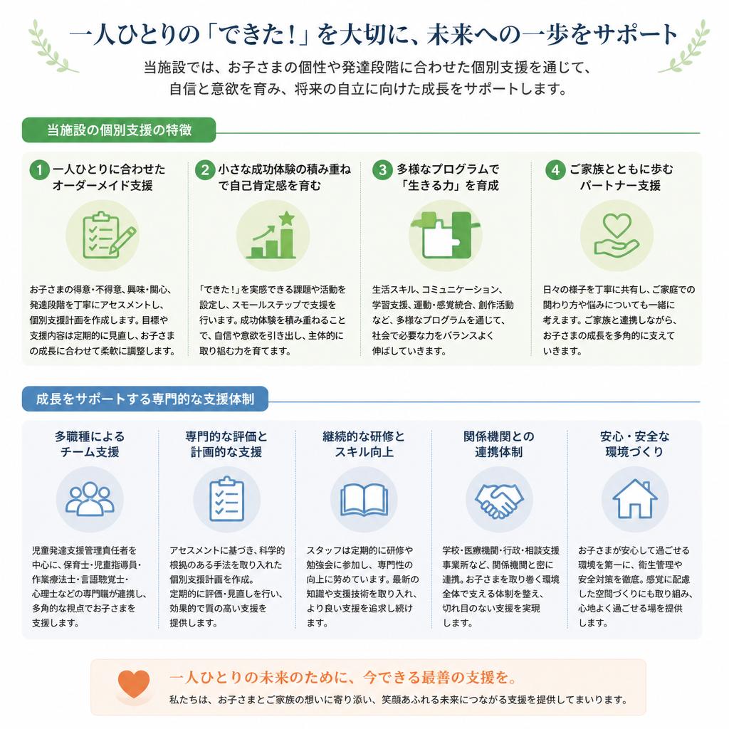 個別支援・成長をサポートする体制