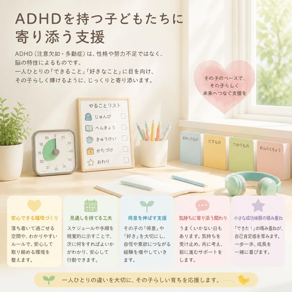 ADHDを持つ子どもたちに寄り添う支援。