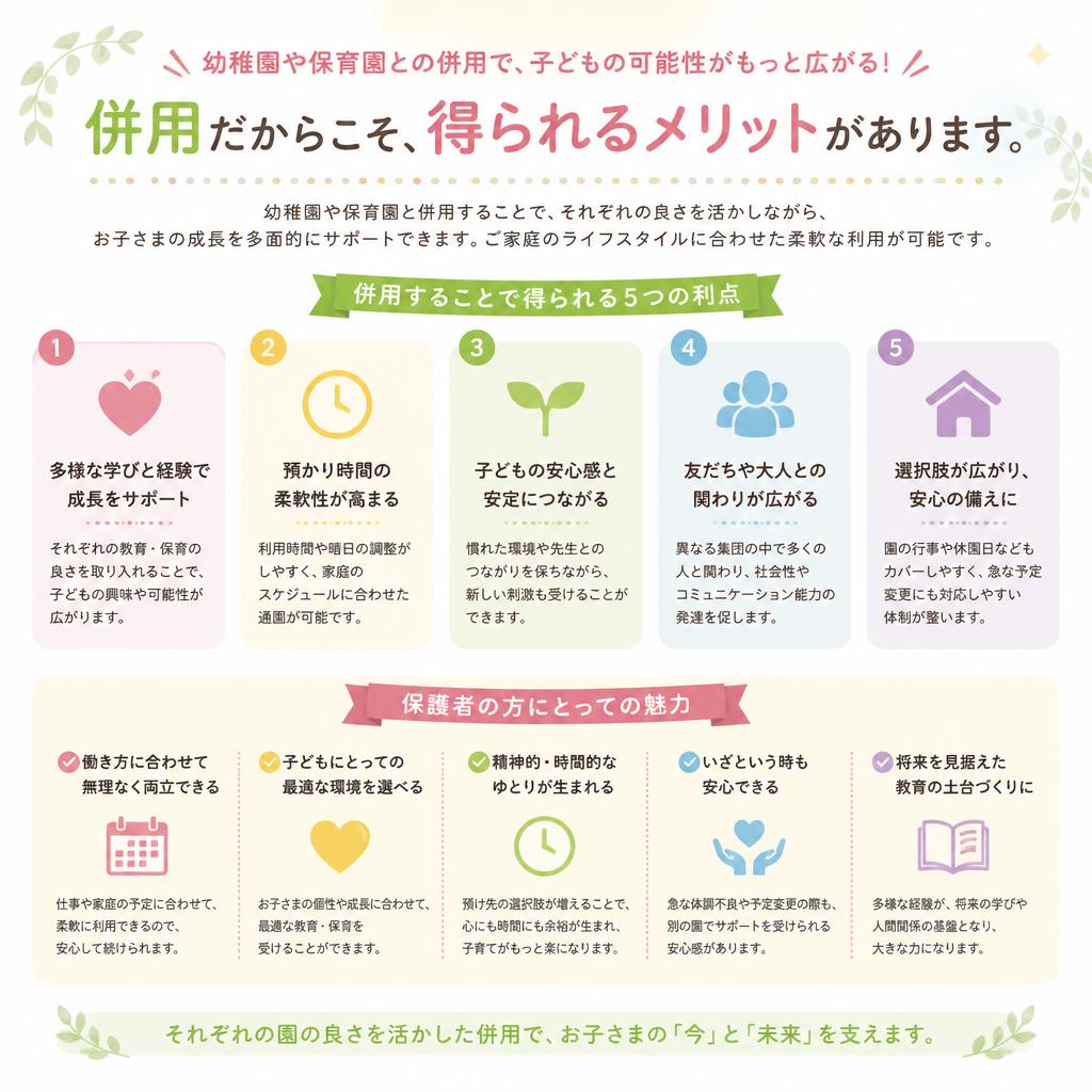 2. 幼稚園・保育園との併用のメリット
