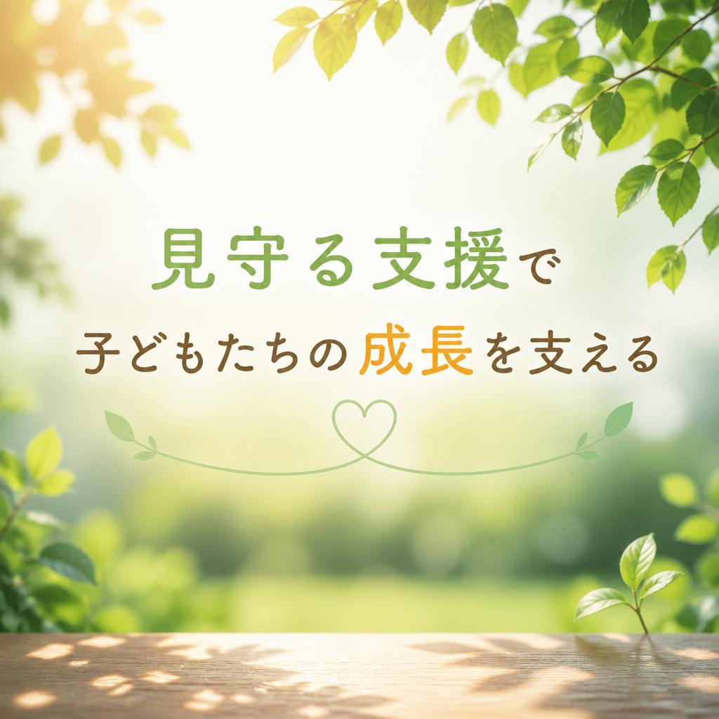 見守る支援で子どもたちの成長を支える