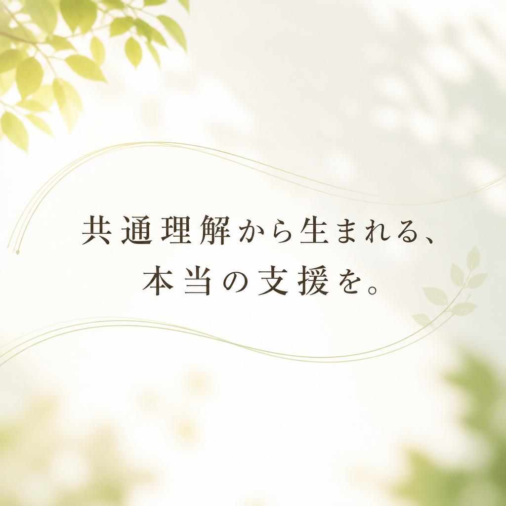 共通理解から生まれる、本当の支援を。