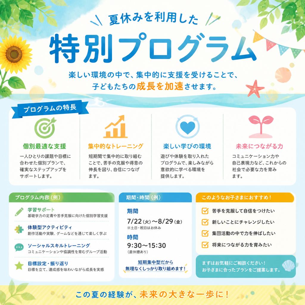 夏休みに特別なプログラム