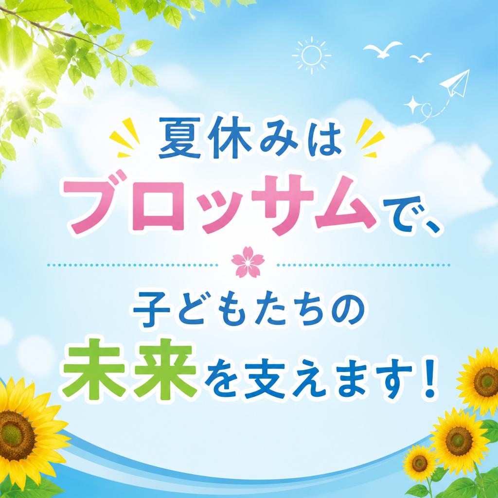 夏休みはブロッサムで、子どもたちの未来を支えます！