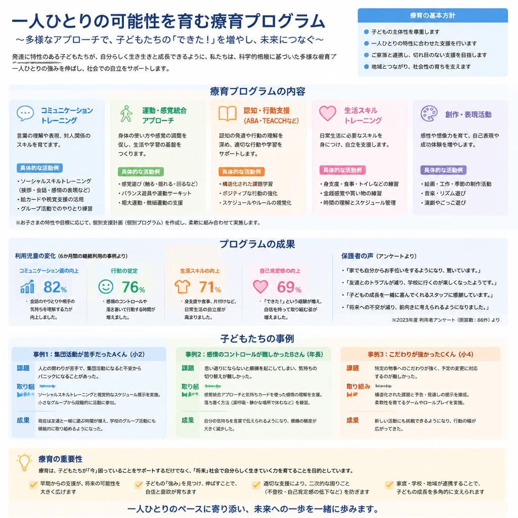 充実した療育プログラムの内容