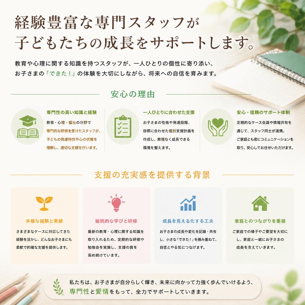 専門スタッフによるサポート体制
