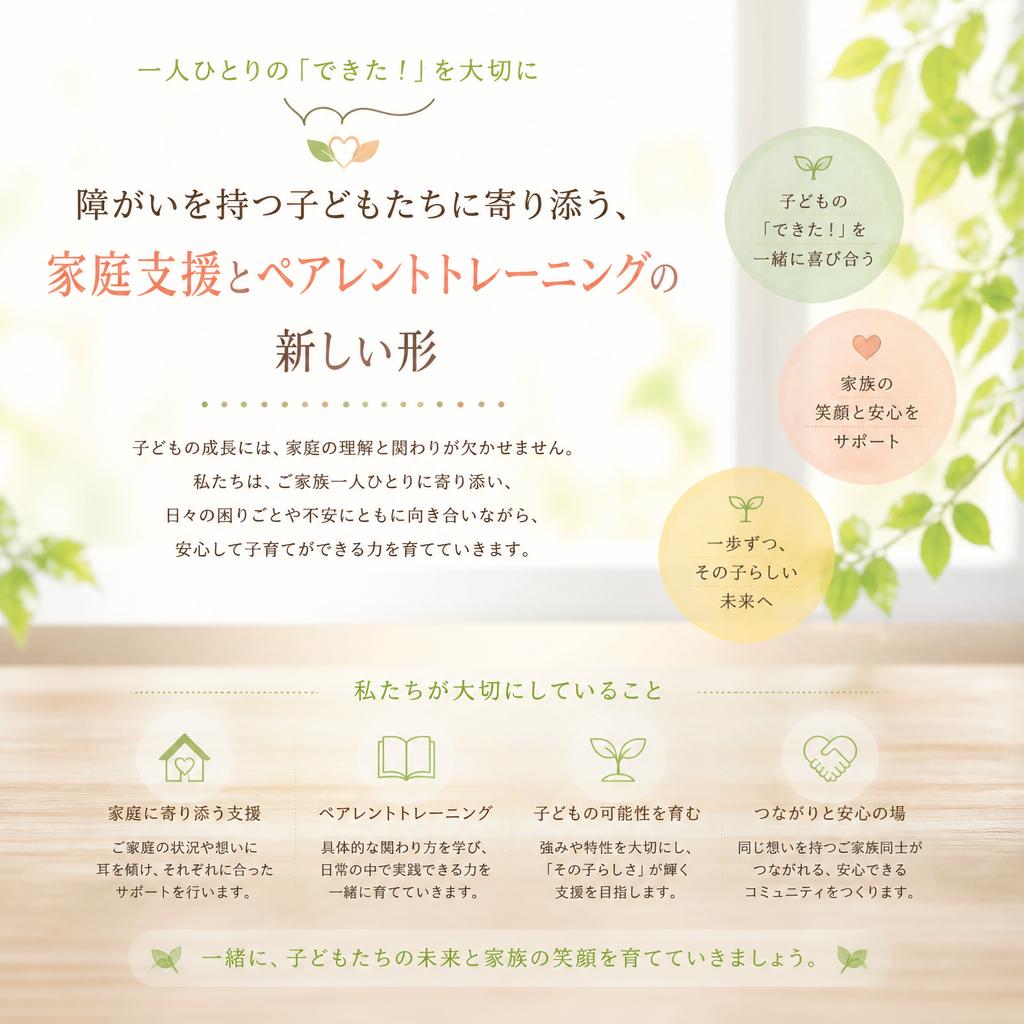障がいを持つ子どもたちに寄り添う、家庭支援とペアレントトレーニングの新しい形