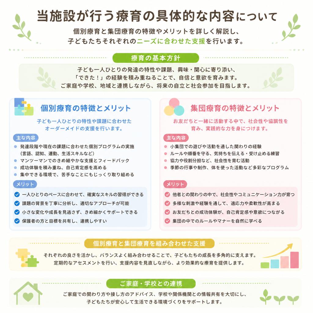 個別療育と集団療育の特徴