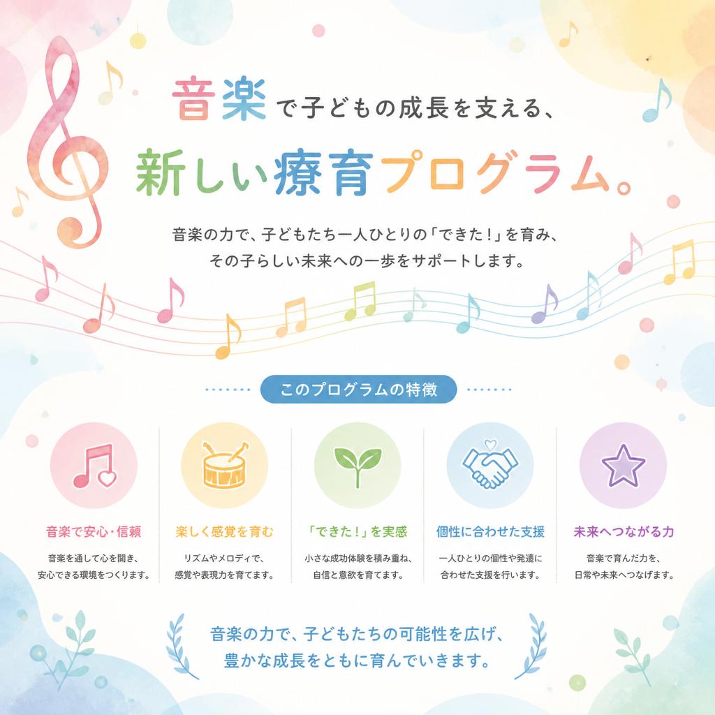 音楽で子どもの成長を支える、新しい療育プログラム。